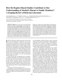 How Do Register-Based Studies Contribute to Our Understanding of Alcohol s Harms to Family Members